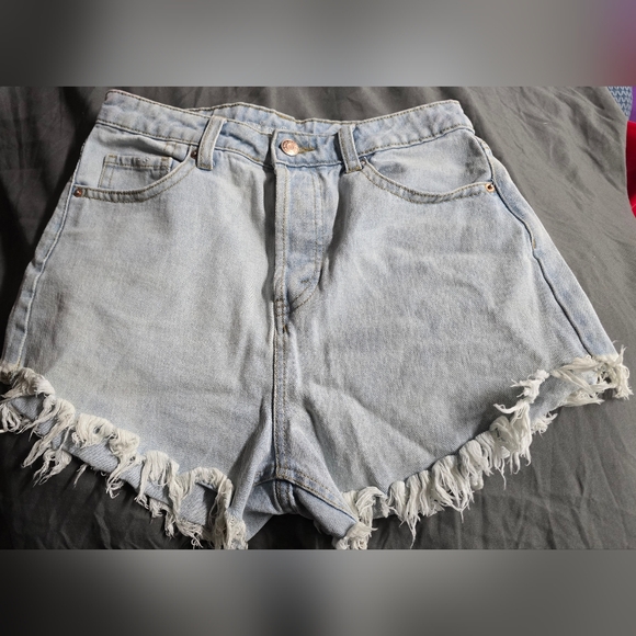 Wild Fable Light Blue Frayed Jean Shorts - Picture 1 of 3